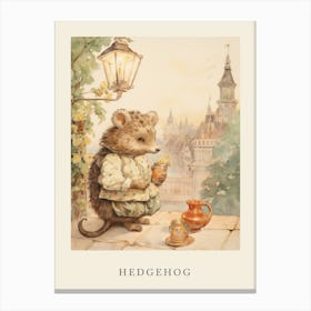 Beatrix Potter Inspired  Animal Watercolour Hedgehog 1 Canvas Print