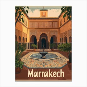 Aihrgdesign A Mid Century Modern Travel Poster For Marrakech 5 Canvas Print