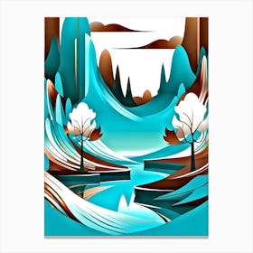 Abstract Winter Landscape Canvas Print
