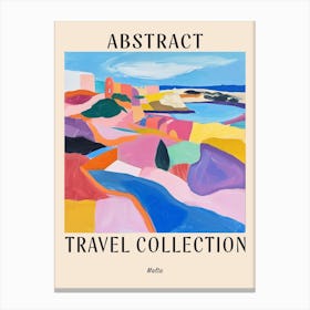 Abstract Travel Collection Poster Malta 1 Canvas Print