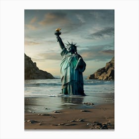 Statue Of Liberty Chaos Canvas Print