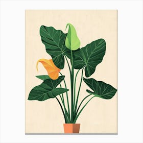 Elephant Ear Plant Minimalist Illustration 8 Canvas Print