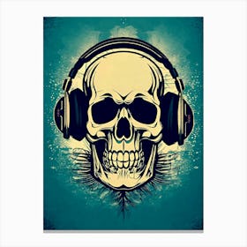 Skull With Headphones 109 Canvas Print