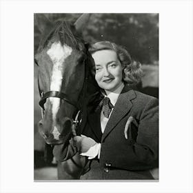 Bette Davis In Riding Clothes Horse Canvas Print