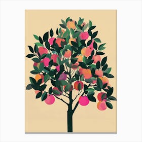 Apple Tree Colourful Illustration 1 Canvas Print