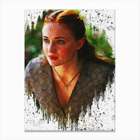 Sansa Stark Game Of Thrones Painting 1 Canvas Print