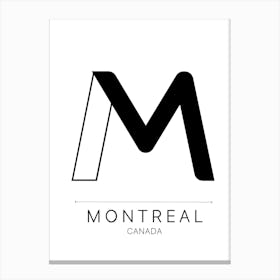 Montreal City Typography Canvas Print