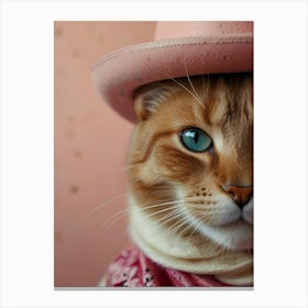 Cat In A Cowboy Hat Canvas Print