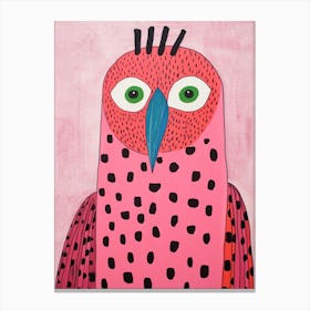Pink Polka Dot Cockatoo Canvas Print