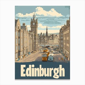 Aihrgdesign A Classic 1960s Travel Poster For Edinburgh Canvas Print