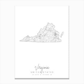 Virginia Minimal Street Map Canvas Print