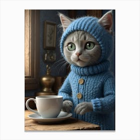 Cat In A Sweater Canvas Print