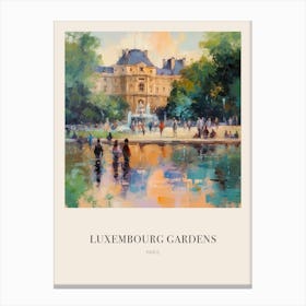 Luxembourg Gardens Paris Vintage Cezanne Inspired Poster Canvas Print
