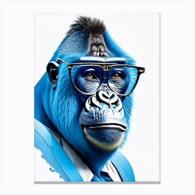 Gorilla In Glasses Gorillas Decoupage 1 Canvas Print