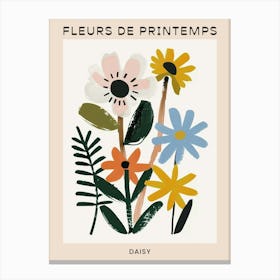 Spring Floral French Poster  Daisy 1 Canvas Print