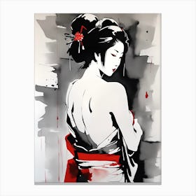 Traditional Japanese Art Style Geisha Girl 17 Canvas Print