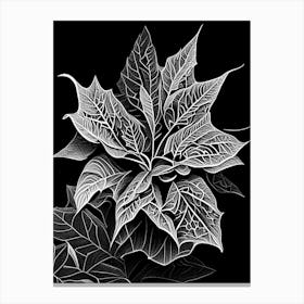 Poinsettia Leaf Linocut 2 Canvas Print