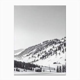 Gudauri, Georgia Black And White Skiing Poster Canvas Print