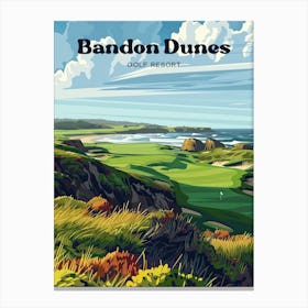 Bandon Dunes Golf Resort Scotland Travel Illustration Canvas Print