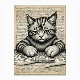 Cat On Keyboard 2 Canvas Print