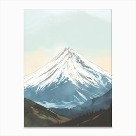 Mount Ararat Turkey Color Line Drawing (2) Canvas Print