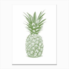 Green Pineapple Handrawn Canvas Print