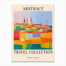 Abstract Travel Collection Poster Budapest Hungary 4 Canvas Print