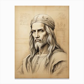 Portrait Of Leonardo Da Vinci 3 Canvas Print