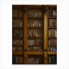 Books Book Shelf Shelves Knowledge Book Cover Gothic Old Ornate Library Canvas Print