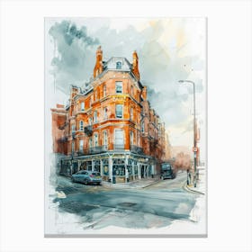 Lambeth London Borough   Street Watercolour 2 Canvas Print