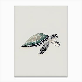 Hatching Sea Turtle, Sea Turtle Retro Minimal 1 Canvas Print