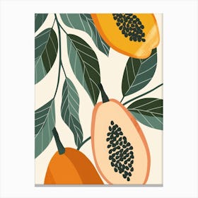 Papaya Close Up Illustration 3 Canvas Print