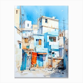 Blue Street Painting Canvas Print