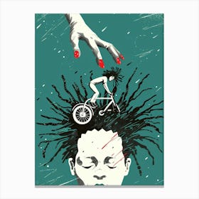 Woman On A Bike Canvas Print