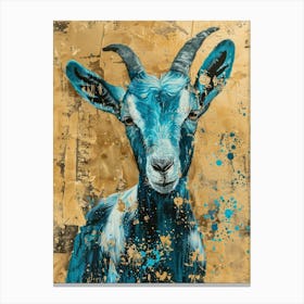 Pygmy Goat Gold Effect Collage 3 Canvas Print