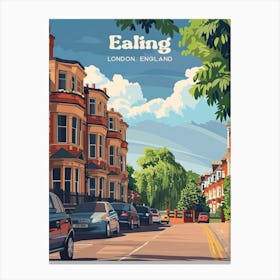 Ealing London England Street Travel Art Illustration Canvas Print