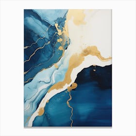 Blue Gold Abstract Painting 1 Canvas Print