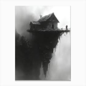 Cottage on a precipice Canvas Print