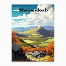 Shenandoah National Park Virginia Nature Travel Art Illustration Canvas Print