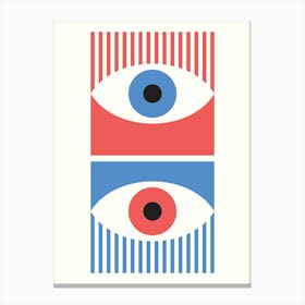 Eye Of The Beholder Bauhaus Style Abstract Illustration Art Canvas Print