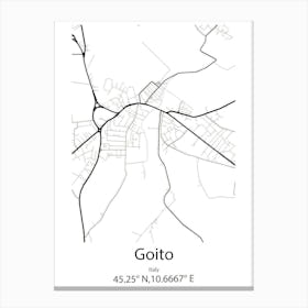 Goito,Italy Minimalist Map Canvas Print