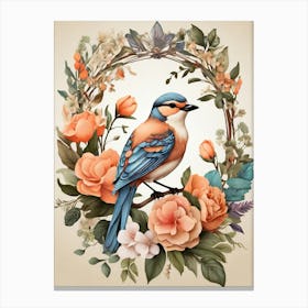 Bird In A Wreath 13 Canvas Print