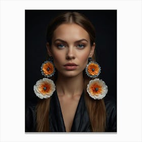 Flower Earrings Canvas Print