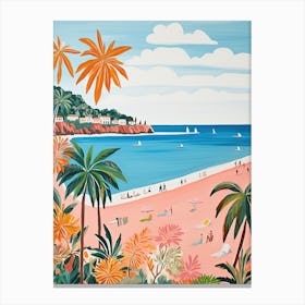 Playa De Las Teresitas, Tenerife, Spain, Matisse And Rousseau Style 3 Canvas Print