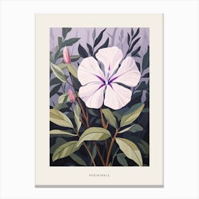 Flower Illustration Periwinkle 2 Poster Canvas Print