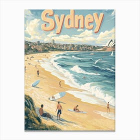 Aihrgdesign A Classic 1960s Travel Poster For Sydney 2 Canvas Print