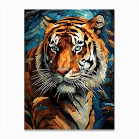 Tiger Art In Mosaic Art Style 2 Canvas Print