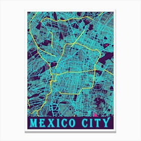 Mexico City Map Poster 1 Canvas Print