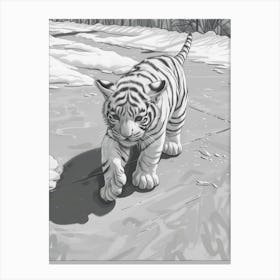 White Tiger Cub Canvas Print