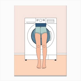 Washing Machine Stock Videos & Royalty-Free Footage Canvas Print